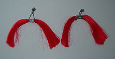 Earrings, Giorgio di Sant&#39;Angelo (American, born Italy, 1933–1989), synthetic fiber, metal, American